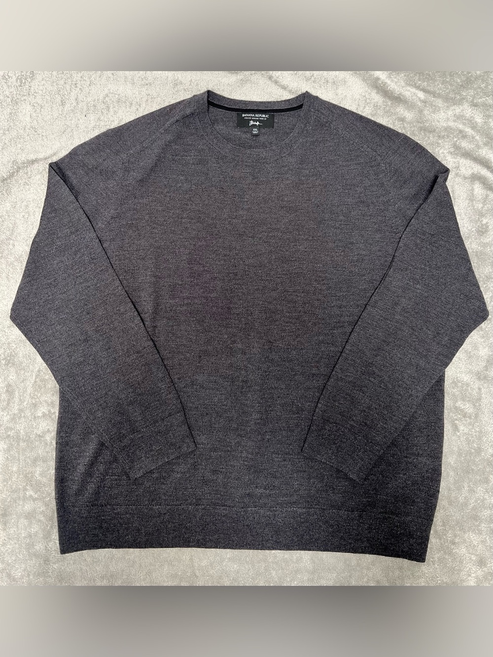Banana Republic Men's Italian Merino Wool Baruffa Crewneck Sweater Charcoal Gray